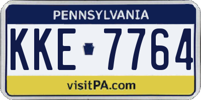 PA license plate KKE7764
