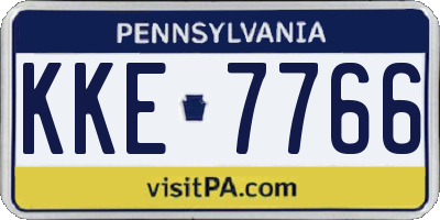 PA license plate KKE7766