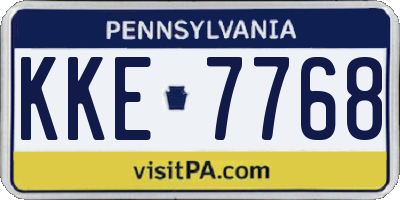 PA license plate KKE7768