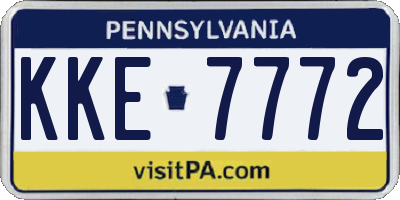 PA license plate KKE7772