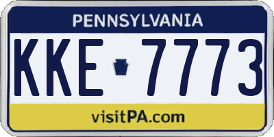 PA license plate KKE7773