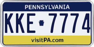 PA license plate KKE7774