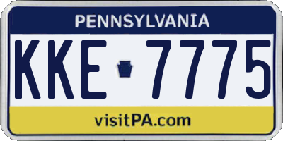 PA license plate KKE7775