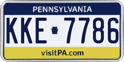 PA license plate KKE7786