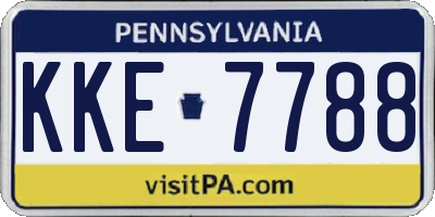 PA license plate KKE7788