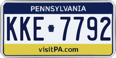 PA license plate KKE7792