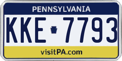 PA license plate KKE7793