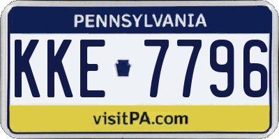 PA license plate KKE7796