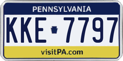 PA license plate KKE7797