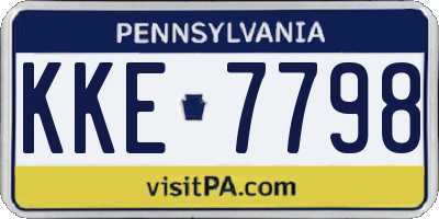 PA license plate KKE7798