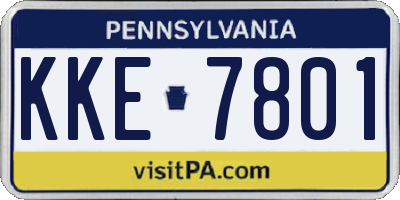 PA license plate KKE7801