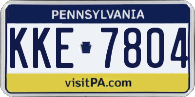 PA license plate KKE7804