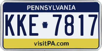 PA license plate KKE7817