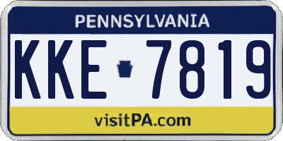 PA license plate KKE7819