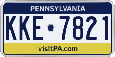 PA license plate KKE7821