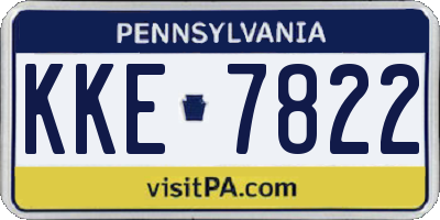 PA license plate KKE7822