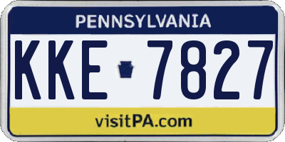 PA license plate KKE7827