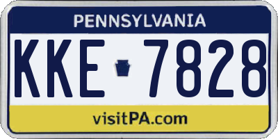 PA license plate KKE7828