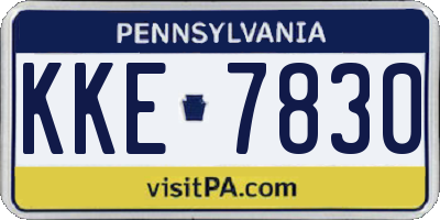 PA license plate KKE7830