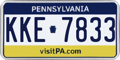 PA license plate KKE7833