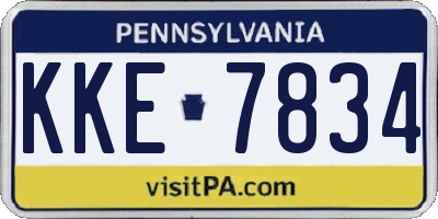 PA license plate KKE7834