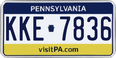 PA license plate KKE7836