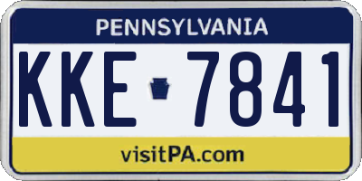 PA license plate KKE7841