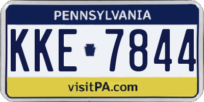 PA license plate KKE7844