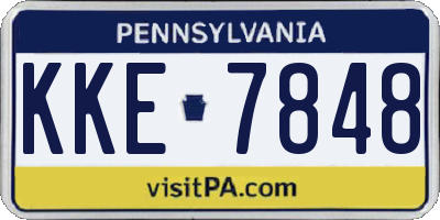 PA license plate KKE7848