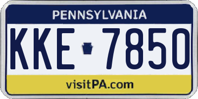 PA license plate KKE7850