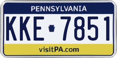 PA license plate KKE7851