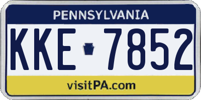 PA license plate KKE7852