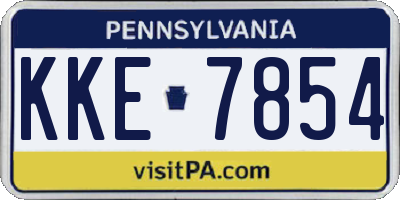 PA license plate KKE7854