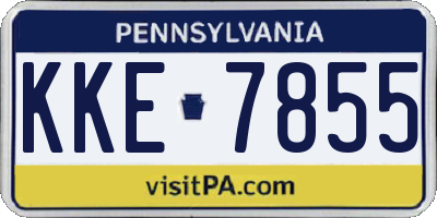 PA license plate KKE7855
