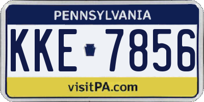 PA license plate KKE7856