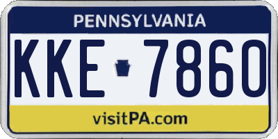 PA license plate KKE7860