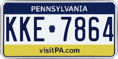 PA license plate KKE7864