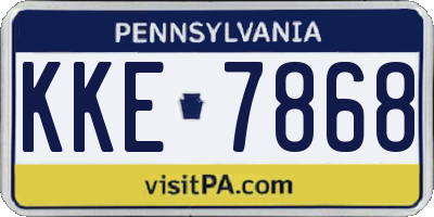 PA license plate KKE7868