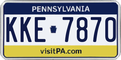 PA license plate KKE7870