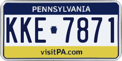 PA license plate KKE7871