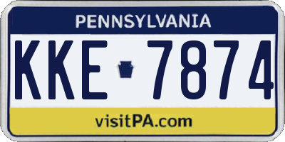 PA license plate KKE7874