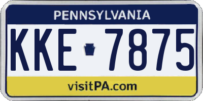 PA license plate KKE7875