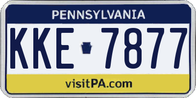 PA license plate KKE7877