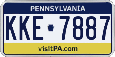 PA license plate KKE7887
