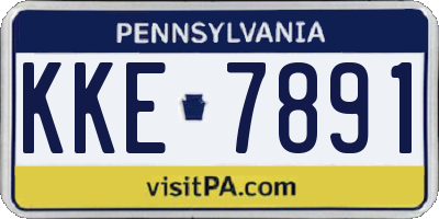 PA license plate KKE7891
