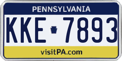 PA license plate KKE7893