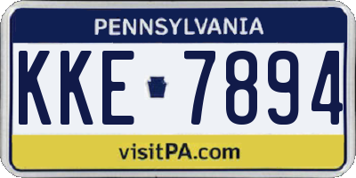 PA license plate KKE7894