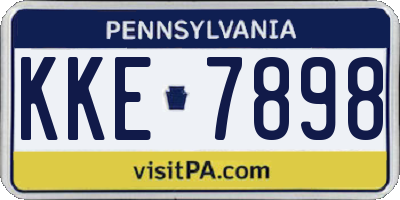PA license plate KKE7898