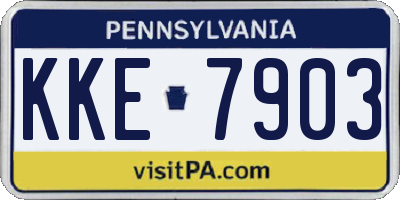 PA license plate KKE7903