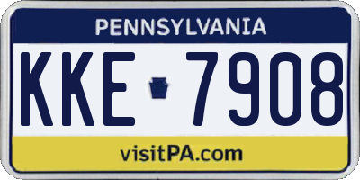 PA license plate KKE7908
